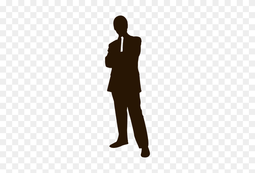 512x512 Cross Arms Businessman Standing - Cross Silhouette PNG