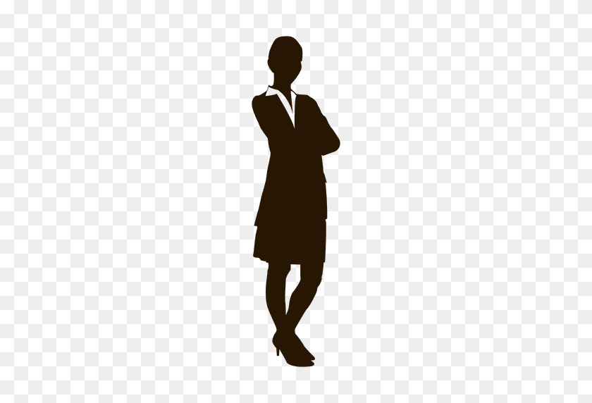 512x512 Cross Arms Businesswoman Silhouette - Cross Silhouette PNG