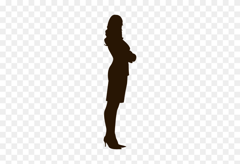 512x512 Cross Arms Female Executive - Cross Silhouette PNG