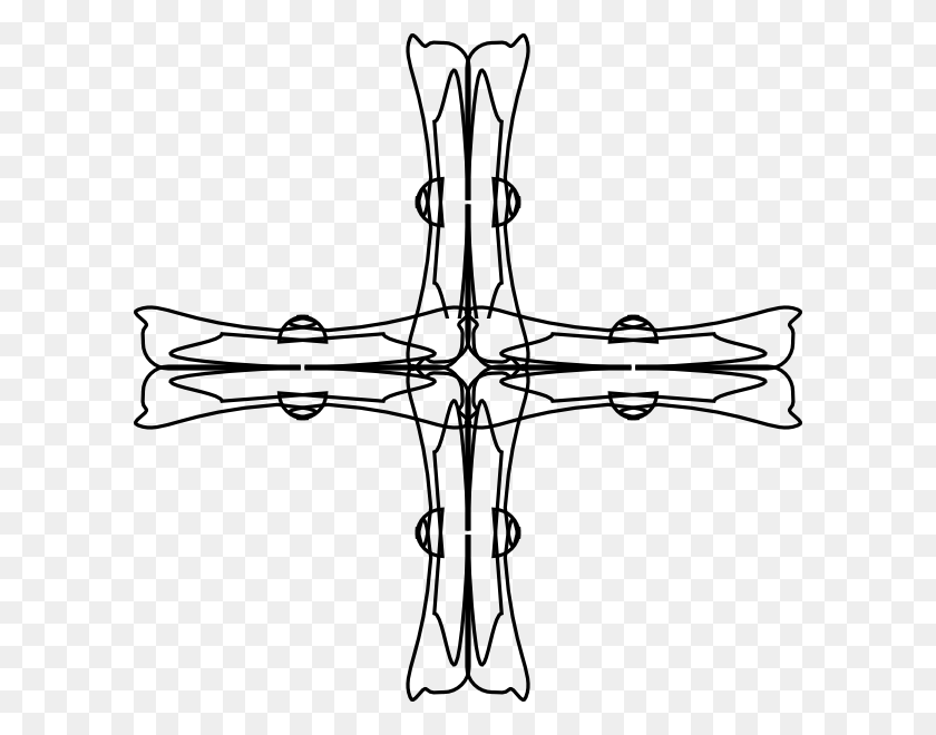 600x600 Cross Clip Art - Crucifix Clipart Black And White
