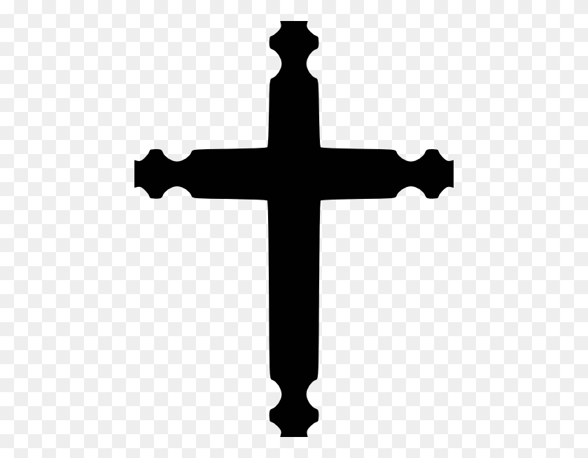 456x594 Крест Клипарт Скошенные Картинки - Крест Клипарт Черный И Белый