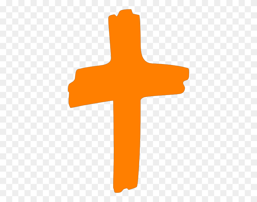 396x599 Оранжевый Крест - Православный Крест Клипарт