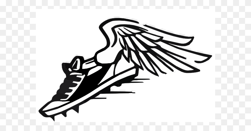 600x379 Cross Country Clipart - Black And White Shoe Clipart
