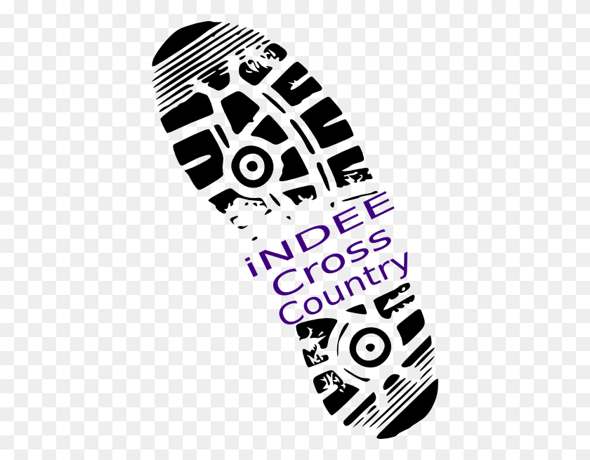 408x595 Cross Country Shoe Print Clip Art - Cross Country Running Clipart