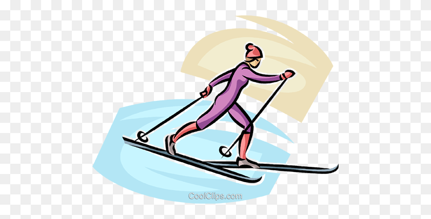 480x368 Cross Country Skier Royalty Free Vector Clip Art Illustration - Cross Country Clip Art