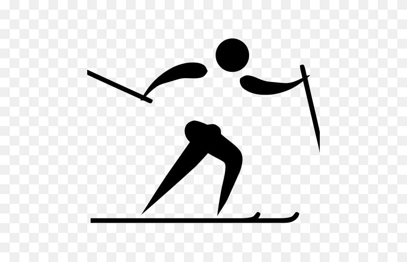 480x480 Cross Country Skiing Pictogram - Javelin Clipart