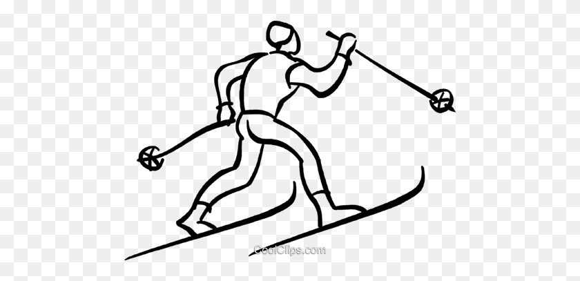 480x347 Cross Country Skiing Royalty Free Vector Clip Art Illustration - Cross Country Clip Art