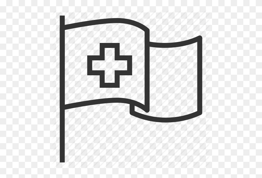 512x512 Крест, Флаг, Больница, Линия, Медицинский, Значок Контура - Контур Png