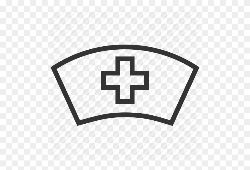 512x512 Cross, Hat, Line, Nurse, Outline Icon - Cross Outline PNG
