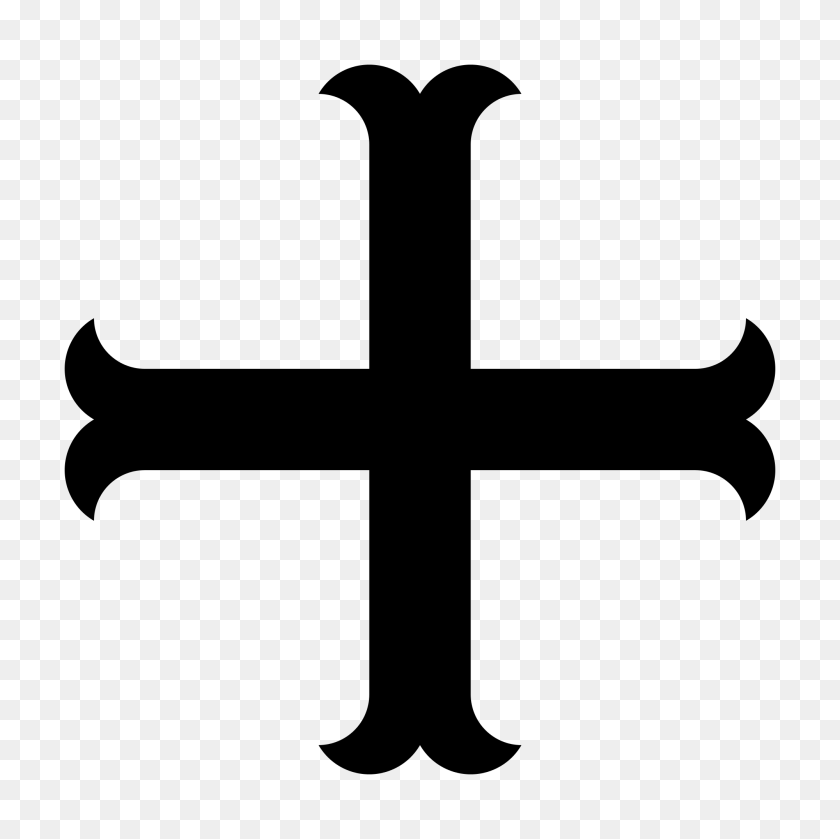 2000x2000 Cross Moline Heraldry - Cross Silhouette PNG