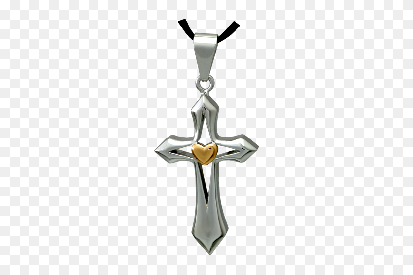 500x500 Cross My Heart Stainless Steel Cremation Jewelry Memorial Gallery - Cross Necklace PNG