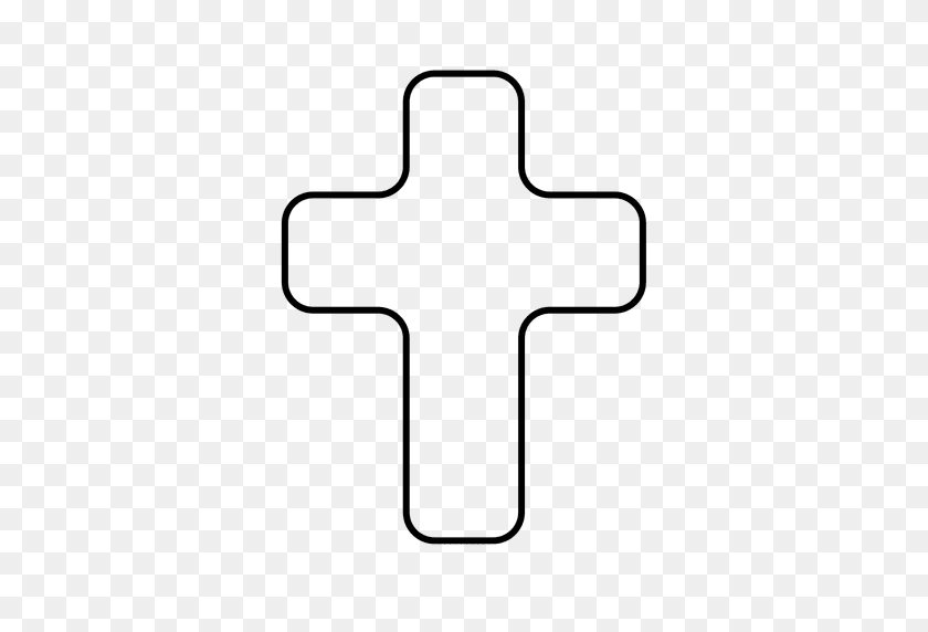 512x512 Cross Religion Outline Icon - Cruz PNG