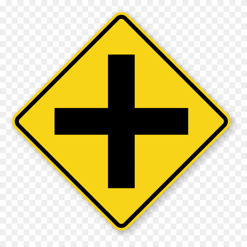 800x800 Cross Road Symbol Sign - Cross Sign PNG