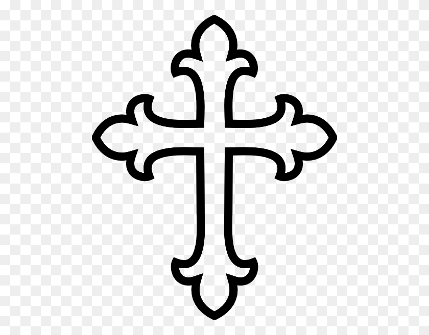 480x597 Крест Трафареты Белый Крест Картинки Духовенство Палантины - Клипарт Клира
