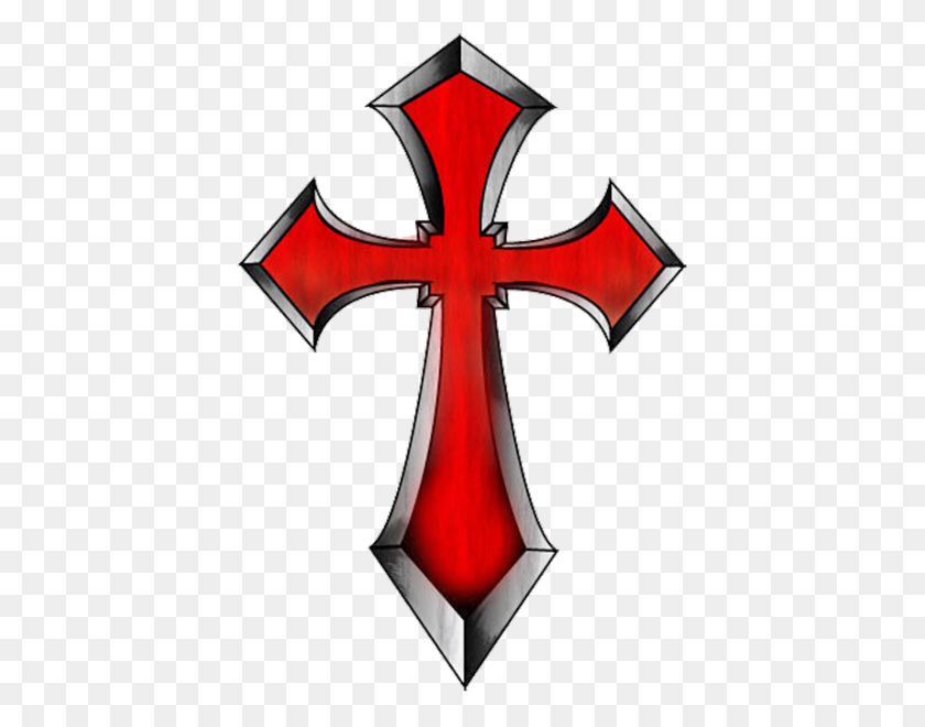 410x600 Cross Tattoos Cut Out - Cross Out PNG