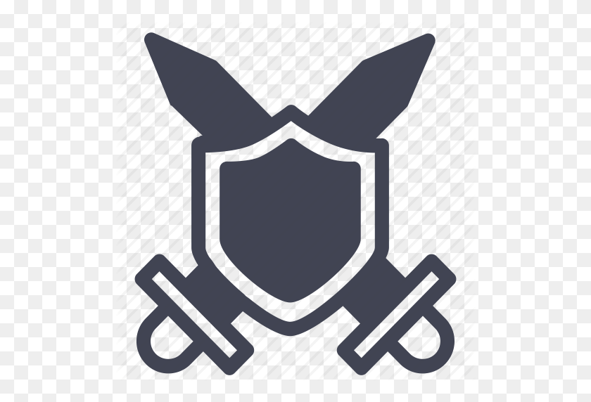 512x512 Crossed, Gaming, Knife, Miscellaneous, Shield, Swords Icon - Sword And Shield Clipart