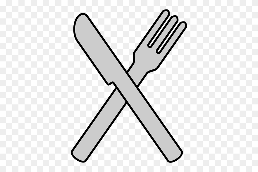 379x500 Crossed Knife And Fork - Fork Knife Clipart