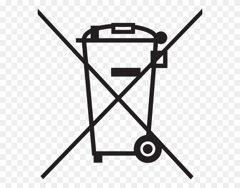 576x598 Crossed Out Garbage Can Clip Art - Trash Clipart Black And White