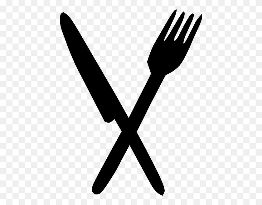 456x599 Crossed Spoon And Fork Clipart Free Clip Art - October Clipart Black And White
