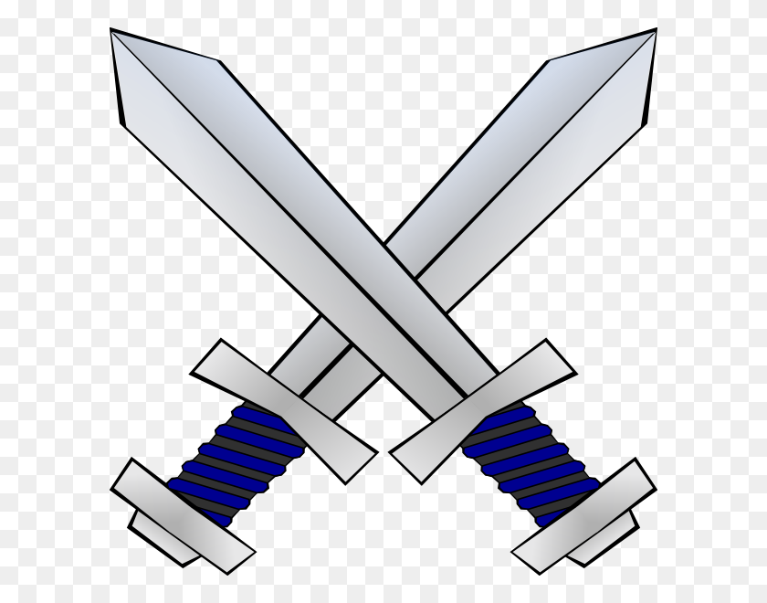 600x600 Crossed Swords Clip Art - Cartoon Sword PNG