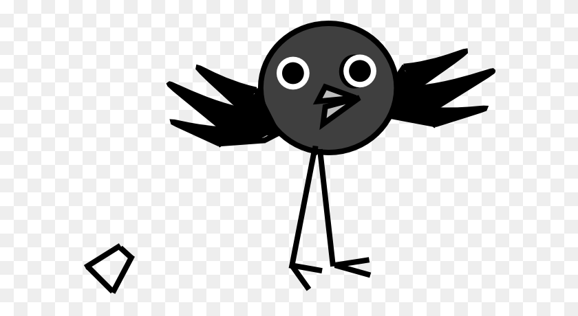 600x400 Crow Clip Art - Crow Clipart Black And White
