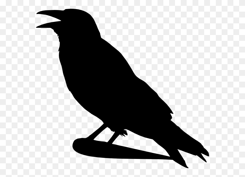 594x547 Crow Silhouette Clip Art - Flying Owl Clipart Black And White