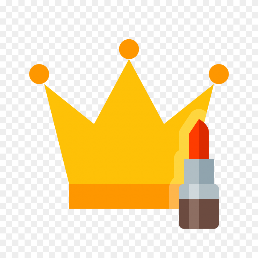 1600x1600 Crown And Lipstick Icon - Crown Icon PNG