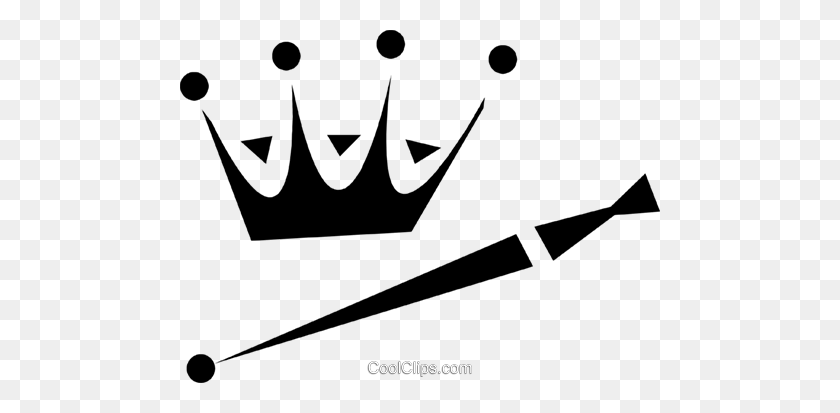 480x353 Crown And Scepter Royalty Free Vector Clip Art Illustration - Scepter Clipart