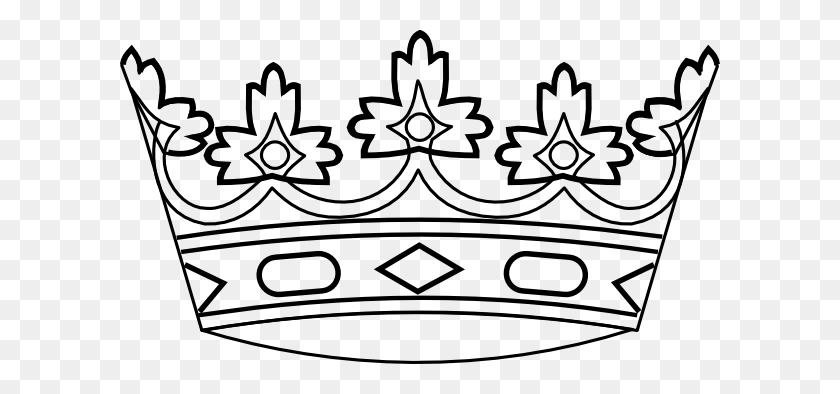 600x334 Crown Black And White King Crown Clip Art Black And White Free - Princess Crown Clipart Black And White