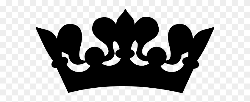 600x282 Корона Черно-Белая Принцесса Корона Клипарт Черно-Белый - Клипарт Принцесса