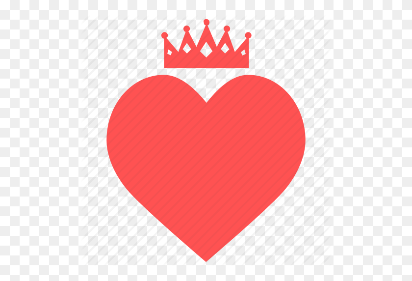 512x512 Crown, Heart, Heart Crown, King, Like, Love, Queen Icon - Heart Crown PNG