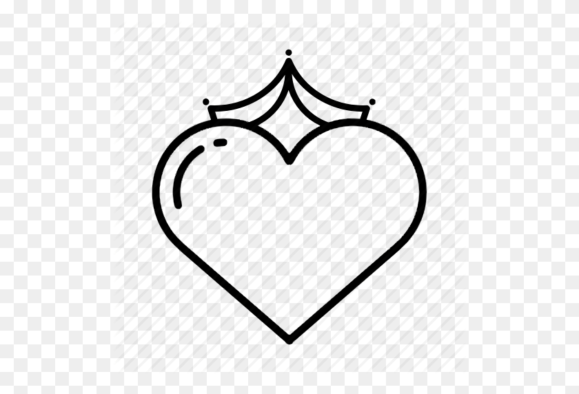512x512 Корона, Сердце, Сердца, Король, Любовь, Королева, Значок Валентина - Королева Червей Png