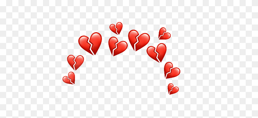 500x325 Crown Hearts Emoji Broken - Broken Heart Emoji PNG