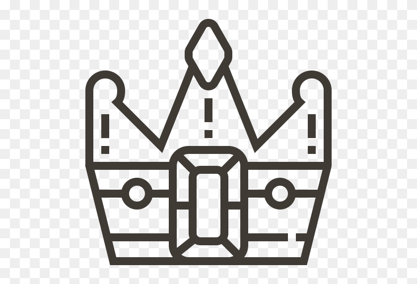 512x512 Корона, Музей, Реликвии, Экспонат, Икона Искусства И Дизайна - Черно-Белый Клипарт King Crown
