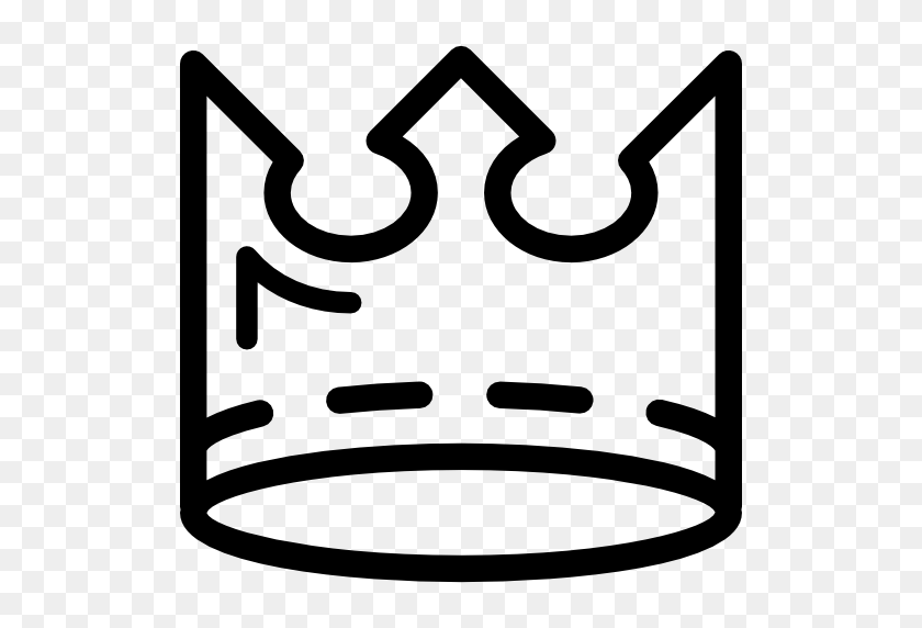512x512 Контур Короны, Короны, Вариант Короны, Корона, Значок Королевской Короны - Контурный Клипарт Короны