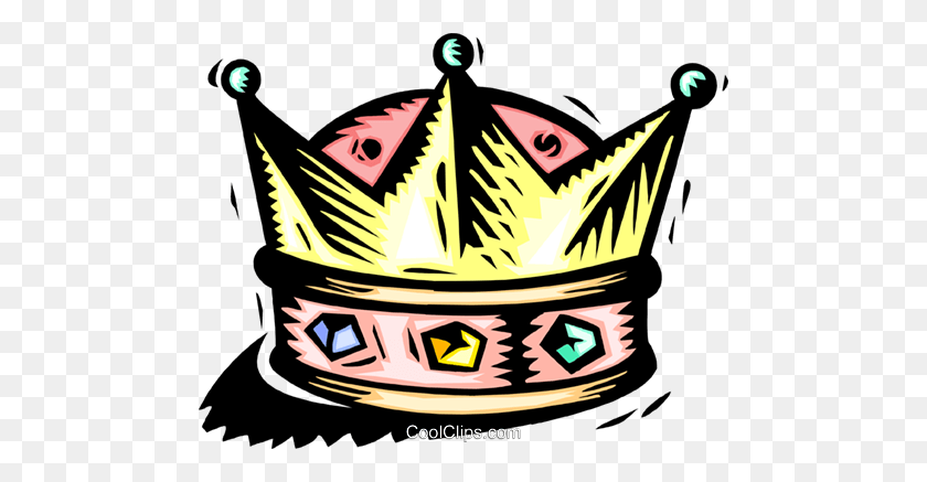 480x377 Crown Royalty Free Vector Clip Art Illustration - Monarchy Clipart