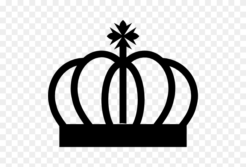 512x512 Crowns, Cross Symbol, Royal Crown, Curve Lines, Cross, Crown Icon - Crown PNG Black And White