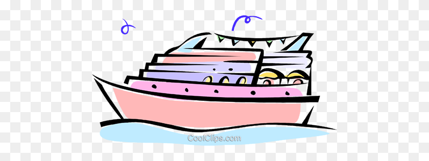 480x256 Barco De Crucero Libre De Regalías Imágenes Prediseñadas De Vector Ilustración - Barco De Crucero Clipart