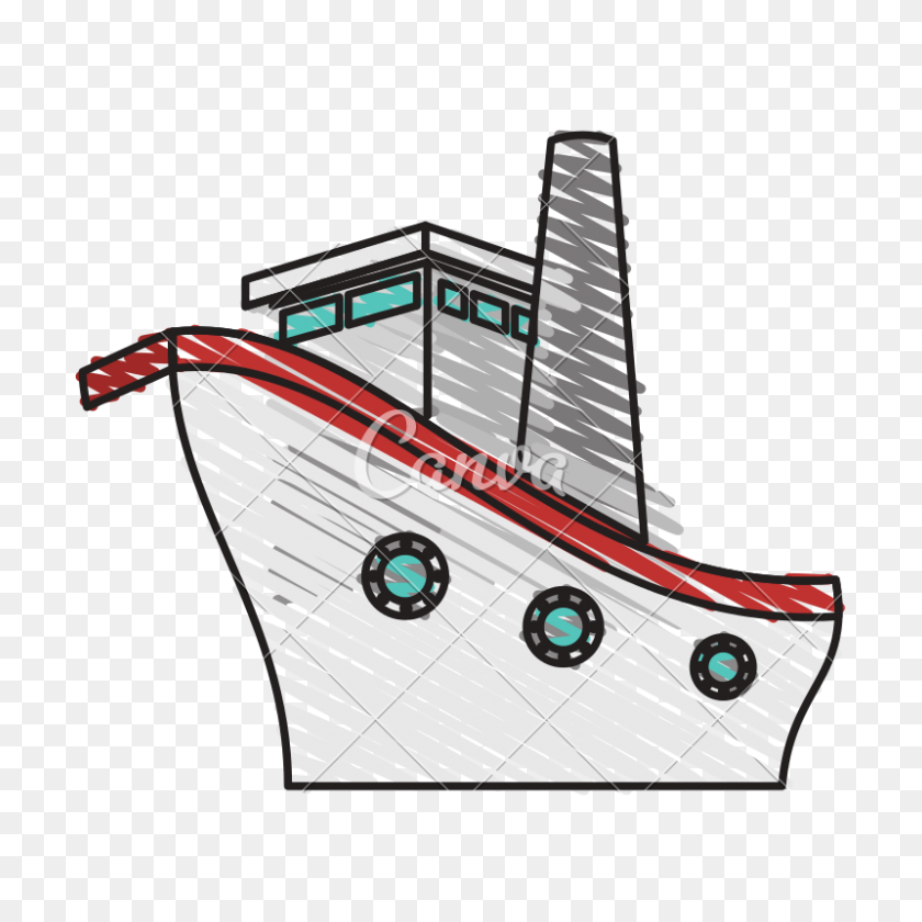 800x800 Круизный Корабль Каракули - Круизный Корабль Png