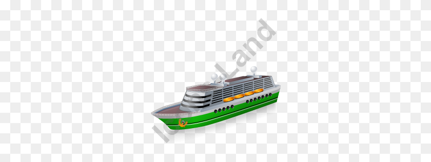 256x256 Cruise Ship Green Icon, Pngico Icons - Cruise Ship PNG