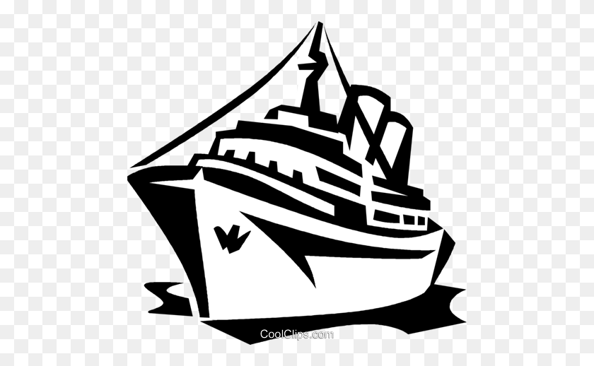 480x458 Cruise Ship Royalty Free Vector Clip Art Illustration - Cruise Boat Clipart
