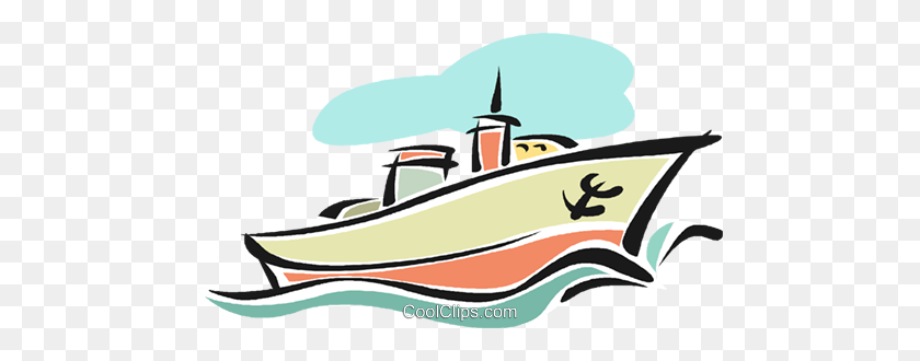 480x270 Barco De Crucero Navegando En El Océano Imágenes Prediseñadas De Vector Libre De Regalías - Imágenes Prediseñadas De Barco De Crucero