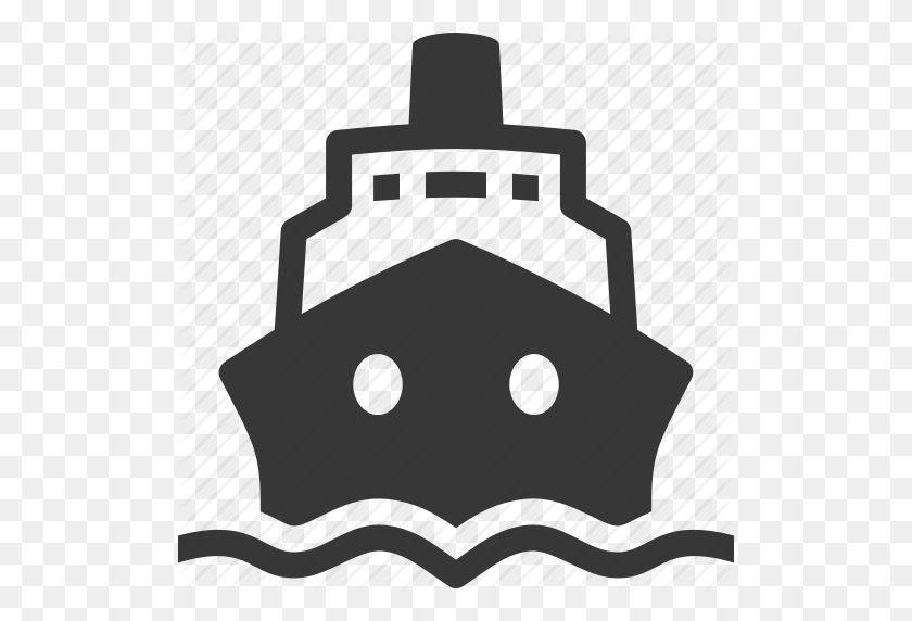 512x512 Crucero, Barco, Icono De Viaje - Imágenes Prediseñadas De Barco De Crucero En Blanco Y Negro