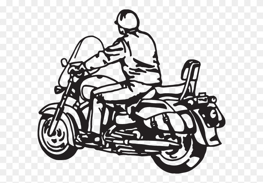 600x524 Cruisin' On A Motorcycle Decal - Crotch Rocket Clipart