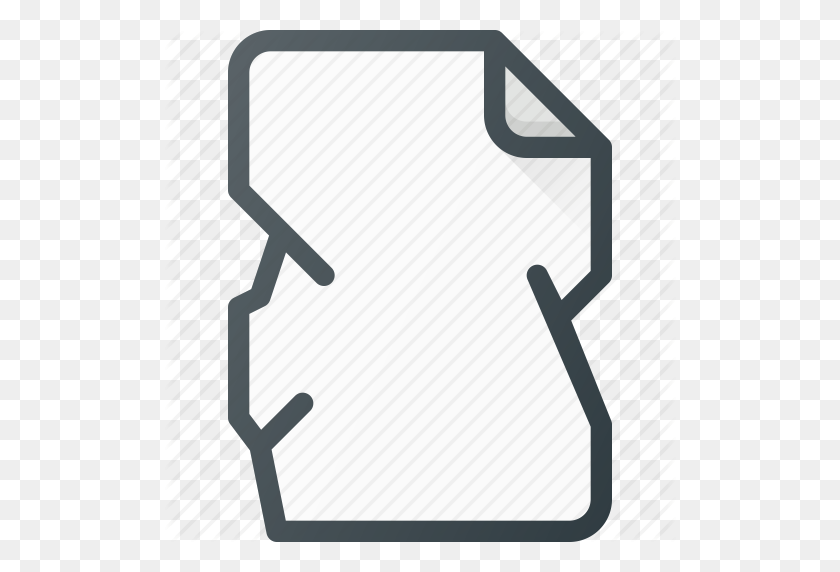 512x512 Crumpled, Paper Icon - Ripped Paper PNG