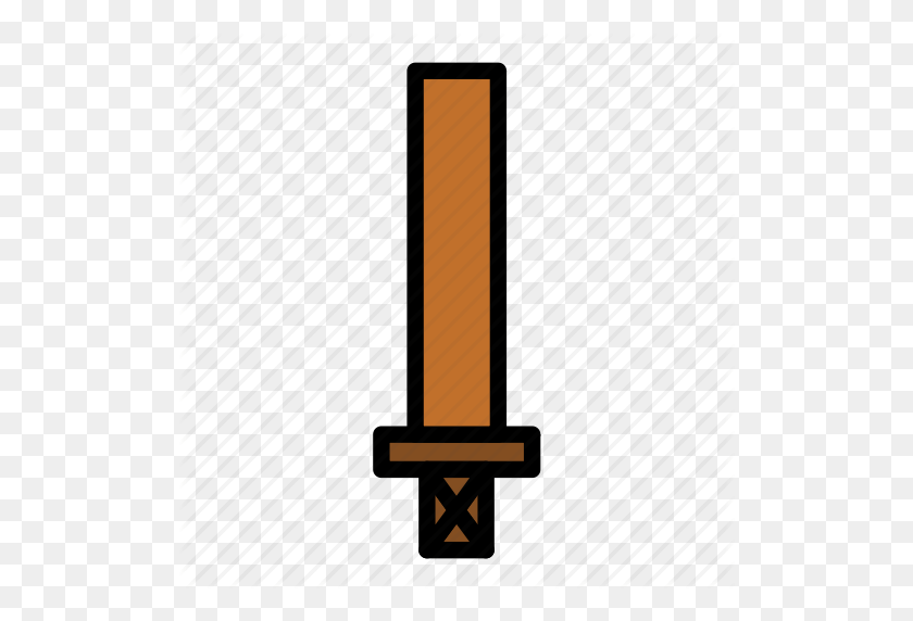 512x512 Crusade, Knife, Medieval, Old, Sword, Wood, Wooden Icon - Wooden Cross PNG