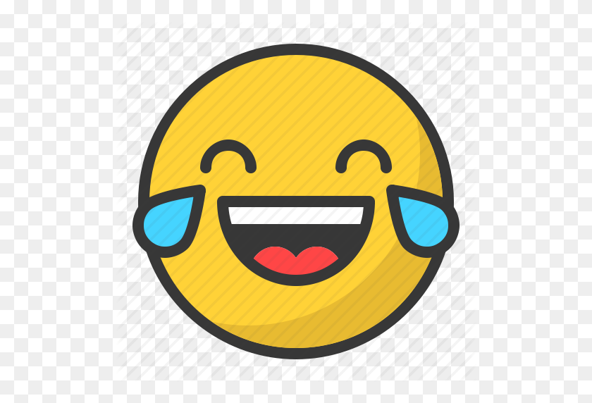 512x512 Llorar, Emoji, Emoticon, Feliz, Reír, Sonreír, Lágrima Icono - Llorar Laugh Emoji Png