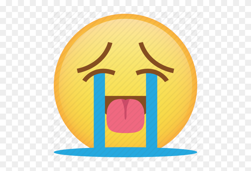 512x512 Cry, Emoji, Emoticon, Happy, Smiley, Tongue, Weird Icon - Weird PNG