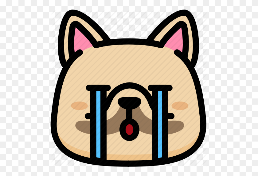 512x512 Llorar, Emoji, Emoción, Expresión, Cara, Sentimiento, Icono De Bulldog Francés - Imágenes Prediseñadas De Bulldog Francés
