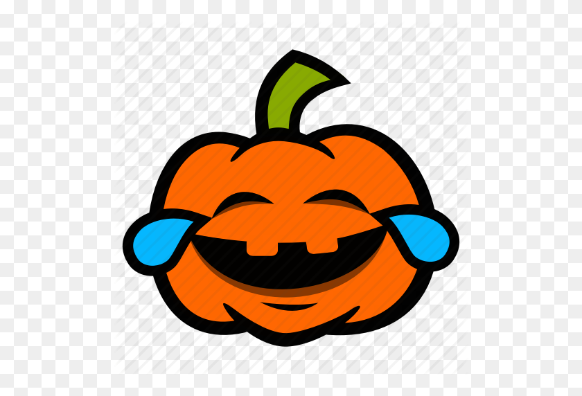512x512 Cry, Emoji, Halloween, Laugh, Pumpkin, Tears Icon - Cry Laugh Emoji PNG